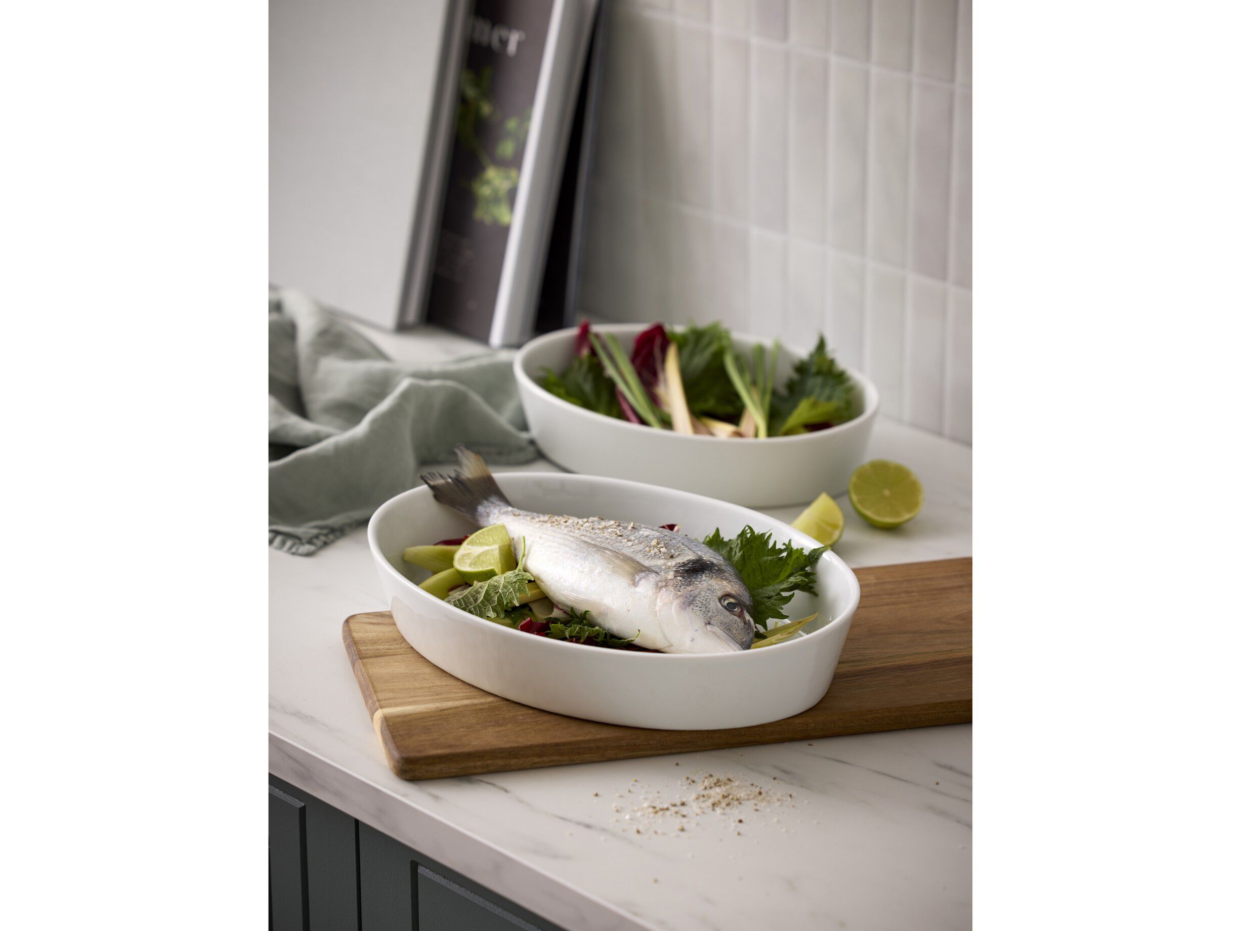 Fatset ovalt Serie Originale 2 delar 26/31 cm Vit