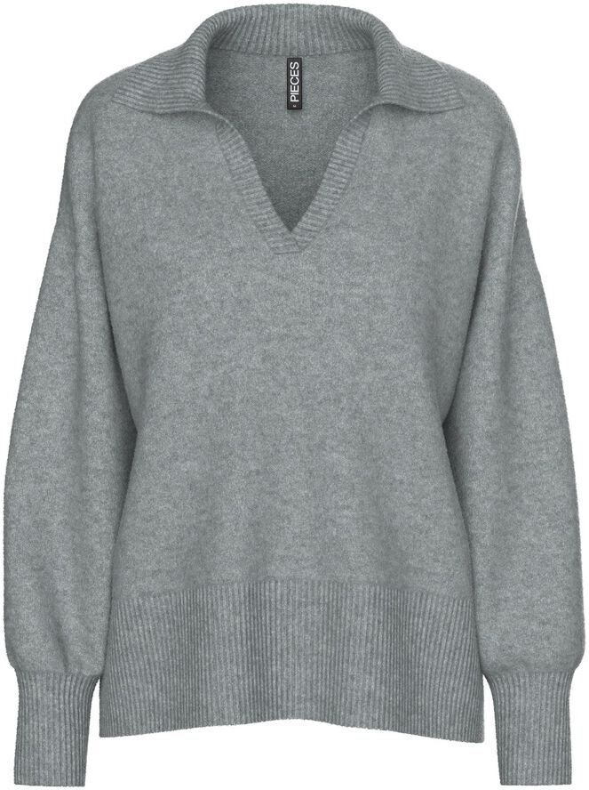 PCMALOU LS POLO KNIT NOOS BC