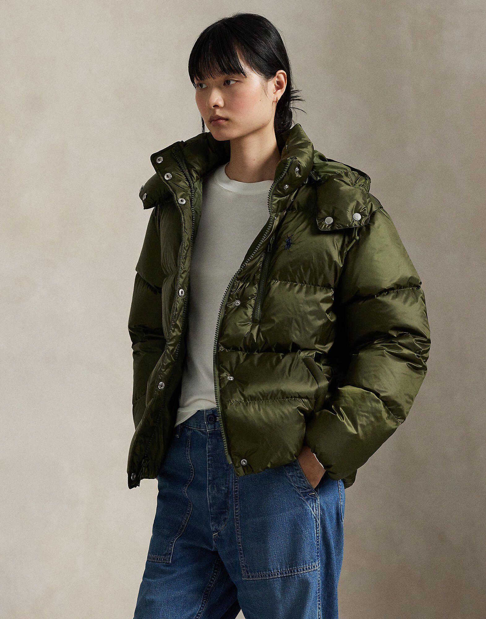 Water-Repellent Quilted Down Jacket