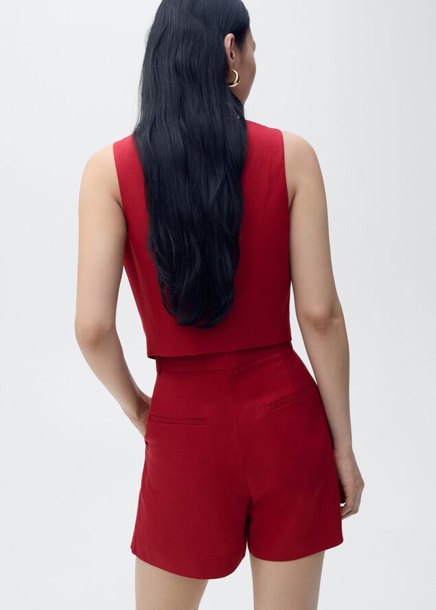 Linen-blend suit waistcoat