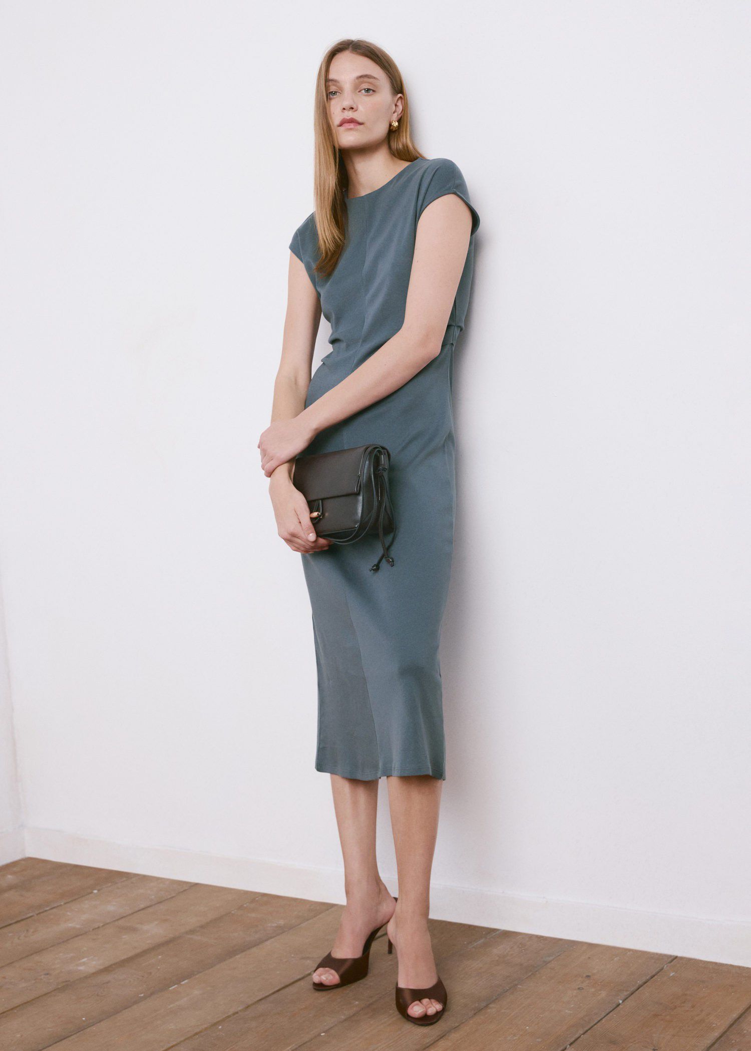 Midi-dress with draped detail