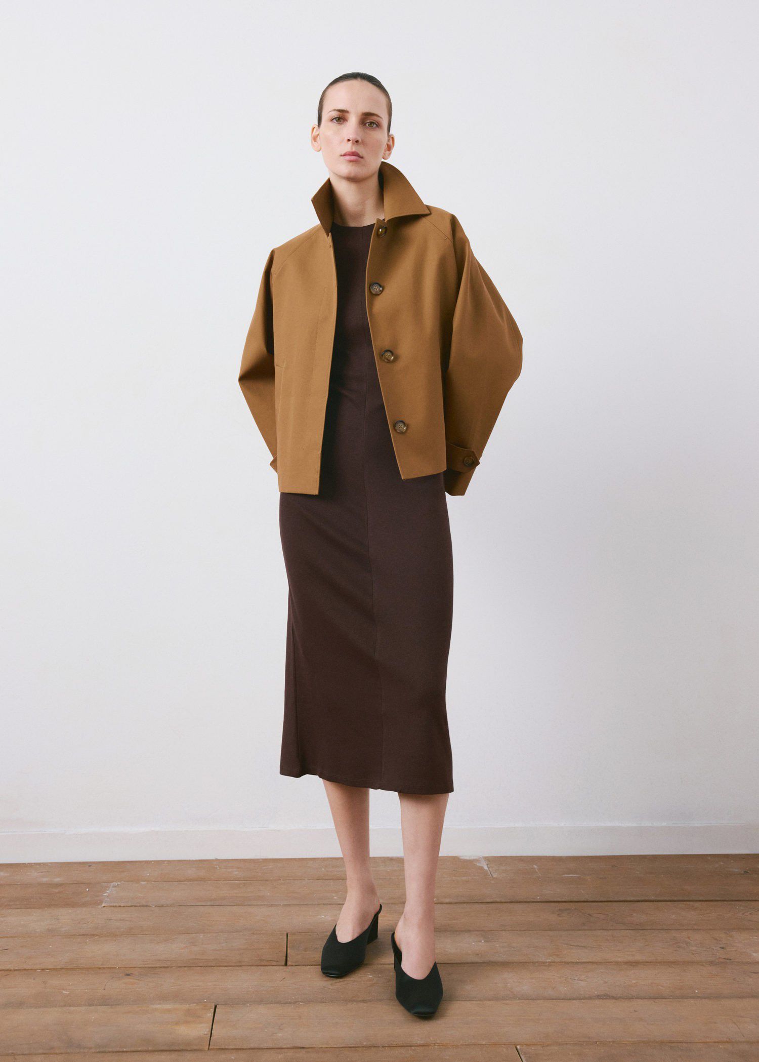 Midi-dress with draped detail