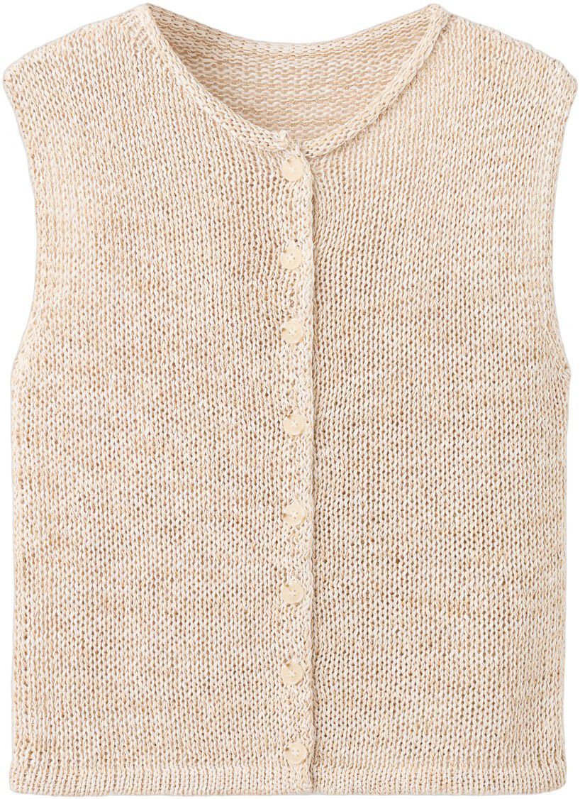 Buttoned marl knit gilet