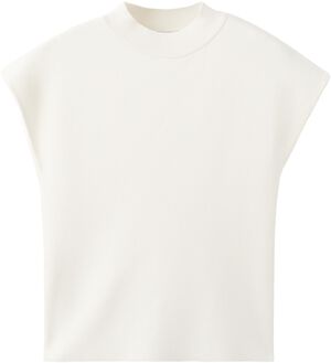 Short-sleeve funnel neck jumper