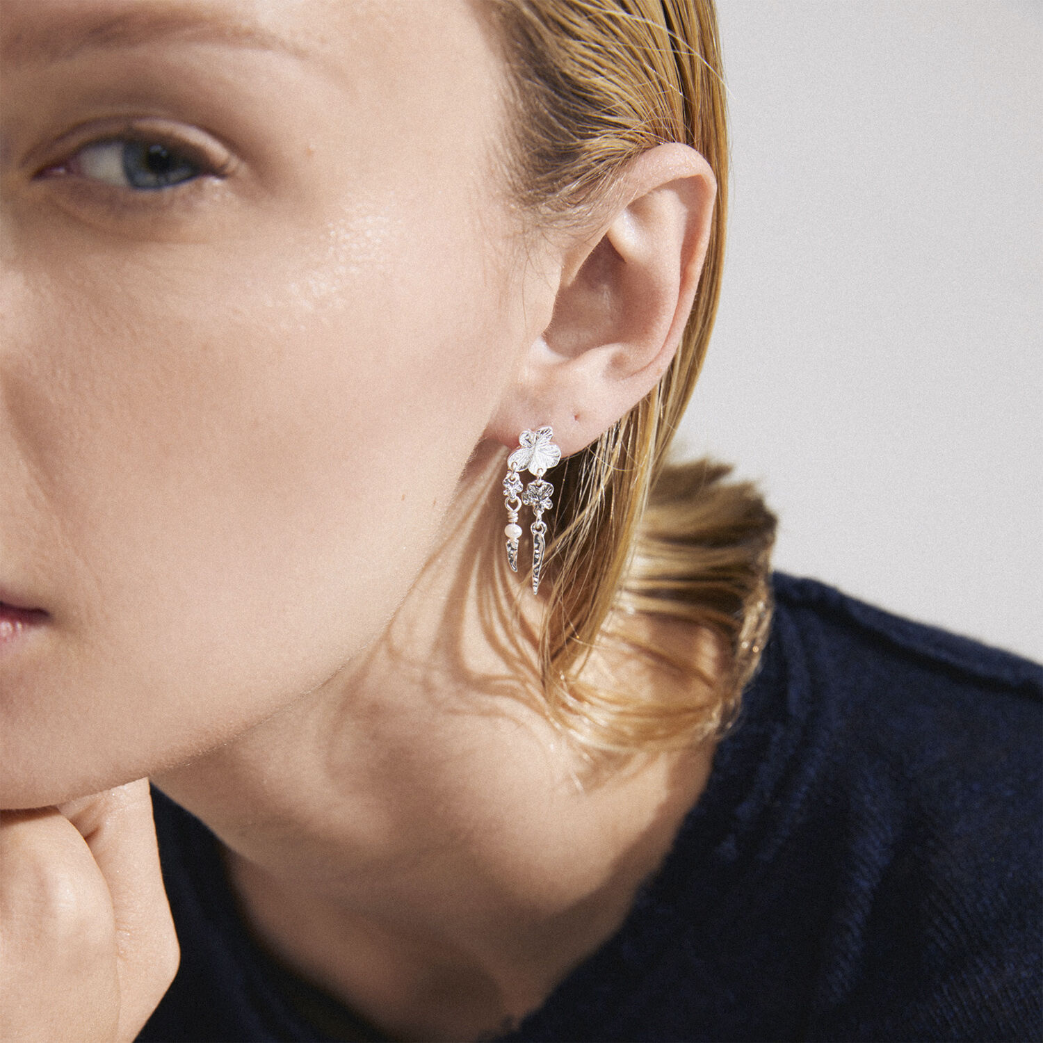 ZHURI recycled earrings silver-plated