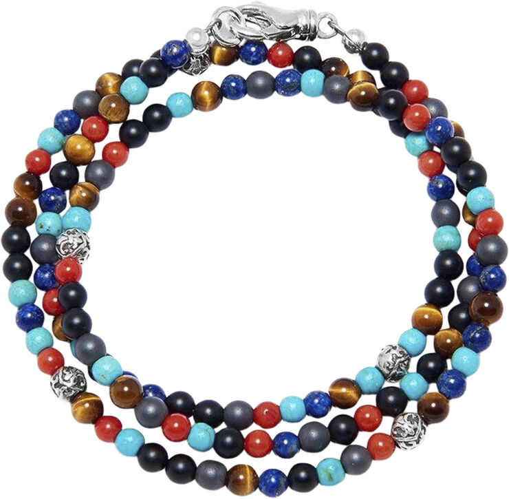 The Mykonos Collection - Turquoise, Red Glass Beads, Blue Lapis, Hemat