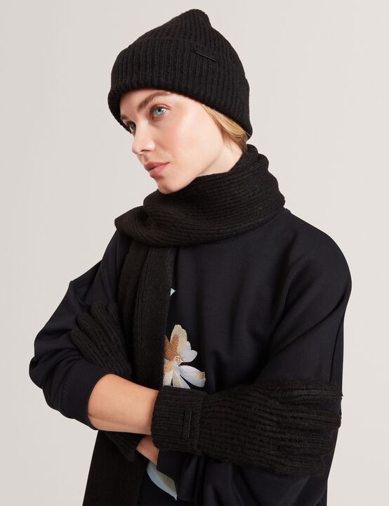 LIDIAAS Knitted Ribbed Beanie Hat