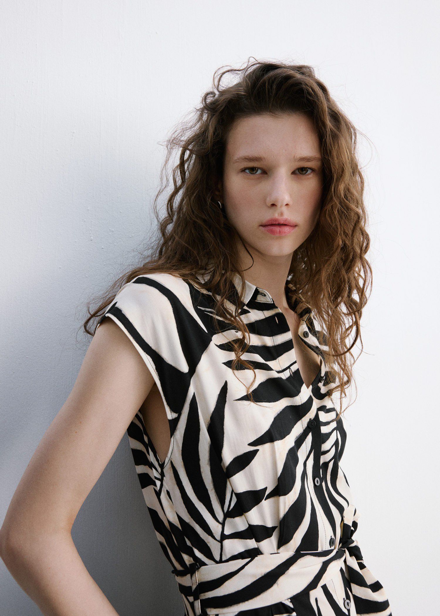 Printed shirt dress