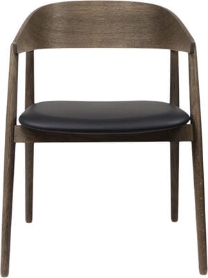 AC2 armchair, Smoked oak, Leather Black