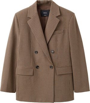 Houndstooth jacket with lapels