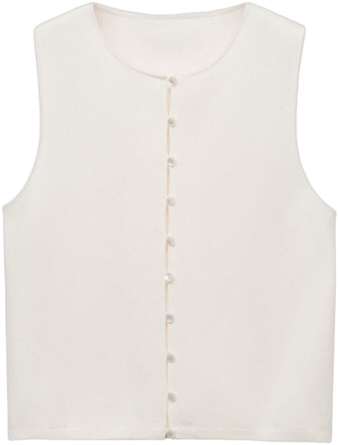 Fine-knit waistcoat with buttons