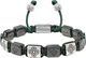 Men's Ceramic Flatbead Bracelet in Green and Silver