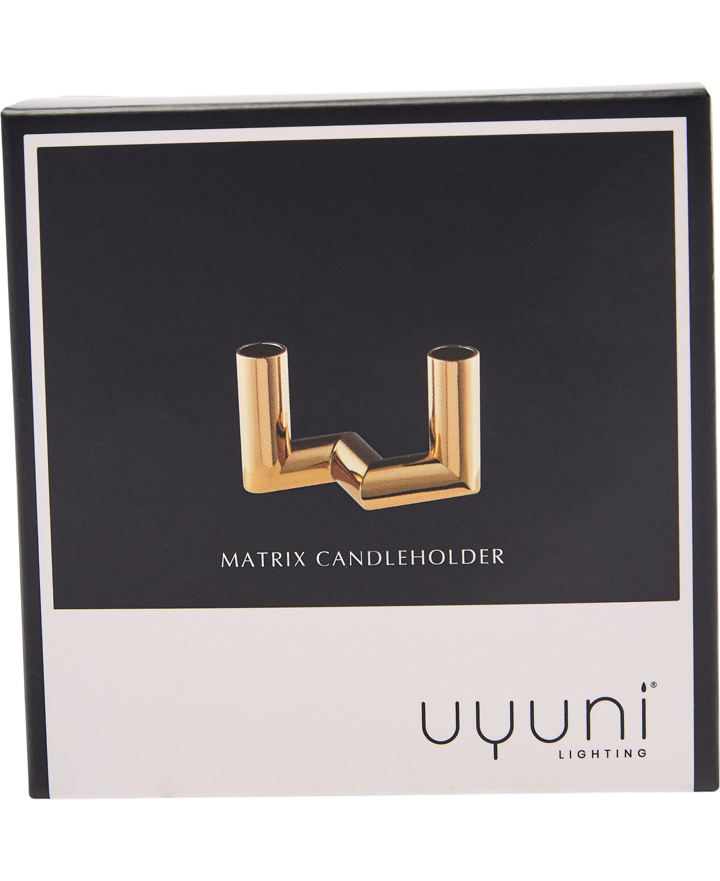 MATRIX Candle Holder - 2'arm Mini Taper - Warm Brass - 7,5 x 4,5 CM