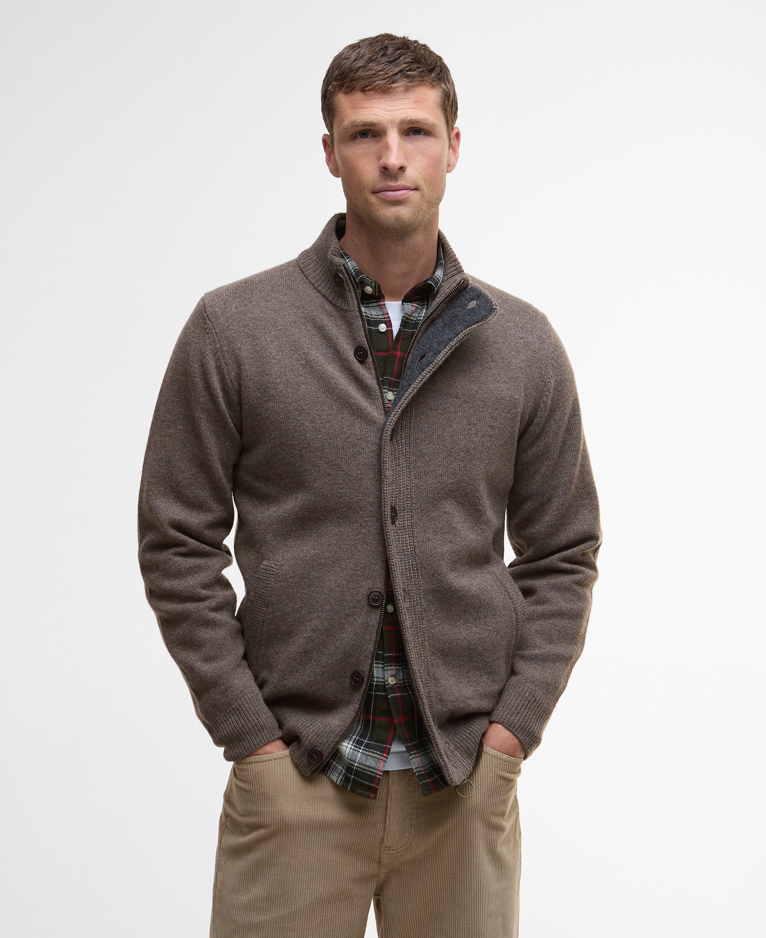 Barbour Essent Patch Zip Through Knitted Jumper Through Knit