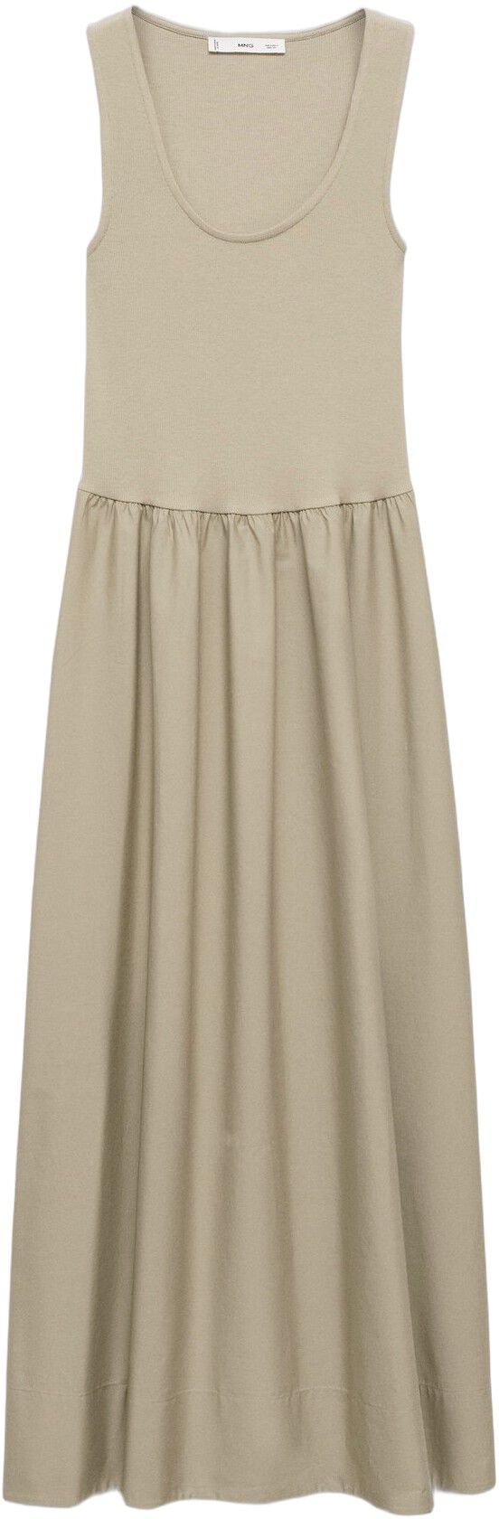 Flared dress in combined fabric