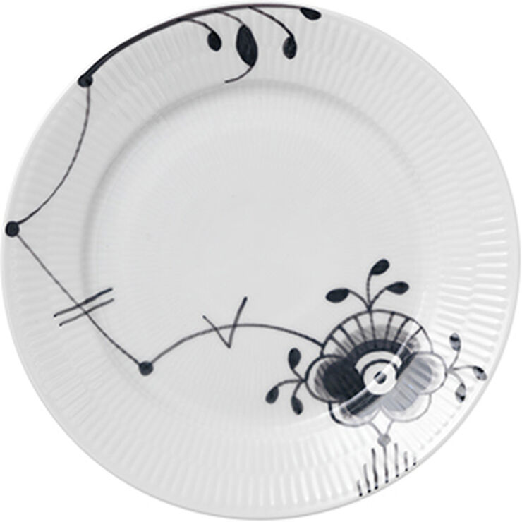 Black Fluted Mega 22 cm tallrik dekor nr. 6