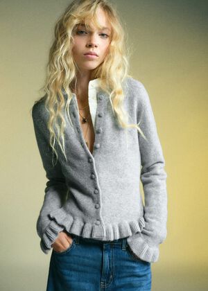 Ruffle knit cardigan