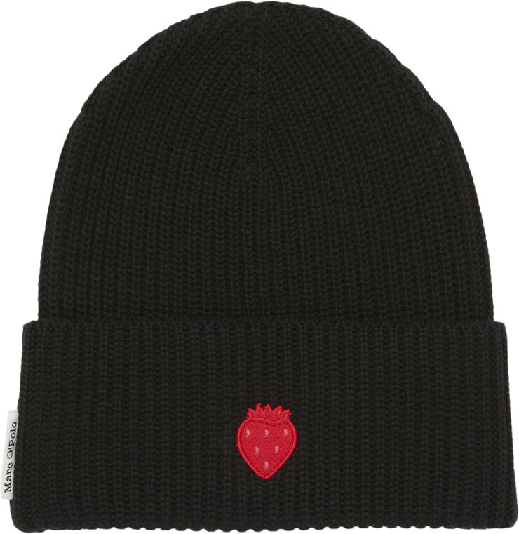 Beanie, knitted, fold-up, structure