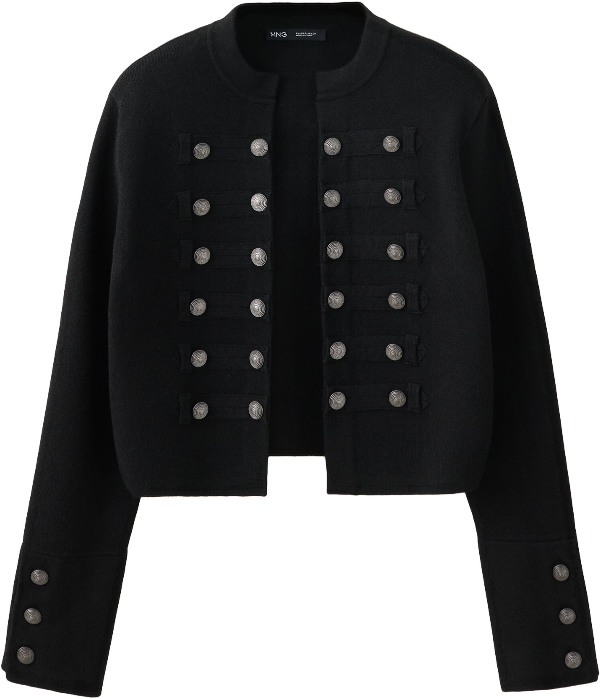 Fine-knit buttoned jacket