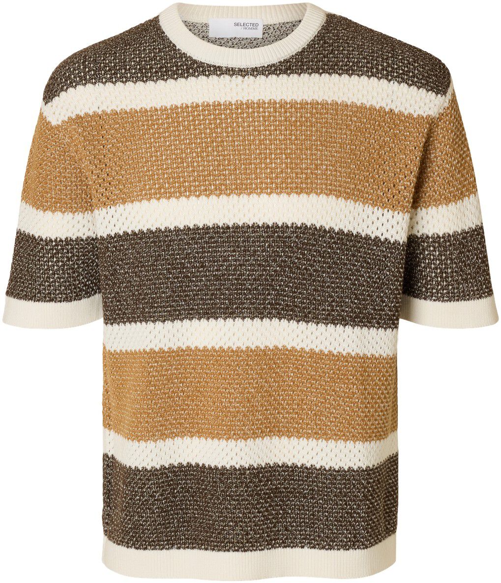 SLHGINGER SS KNIT RELAXED STRIPE TE