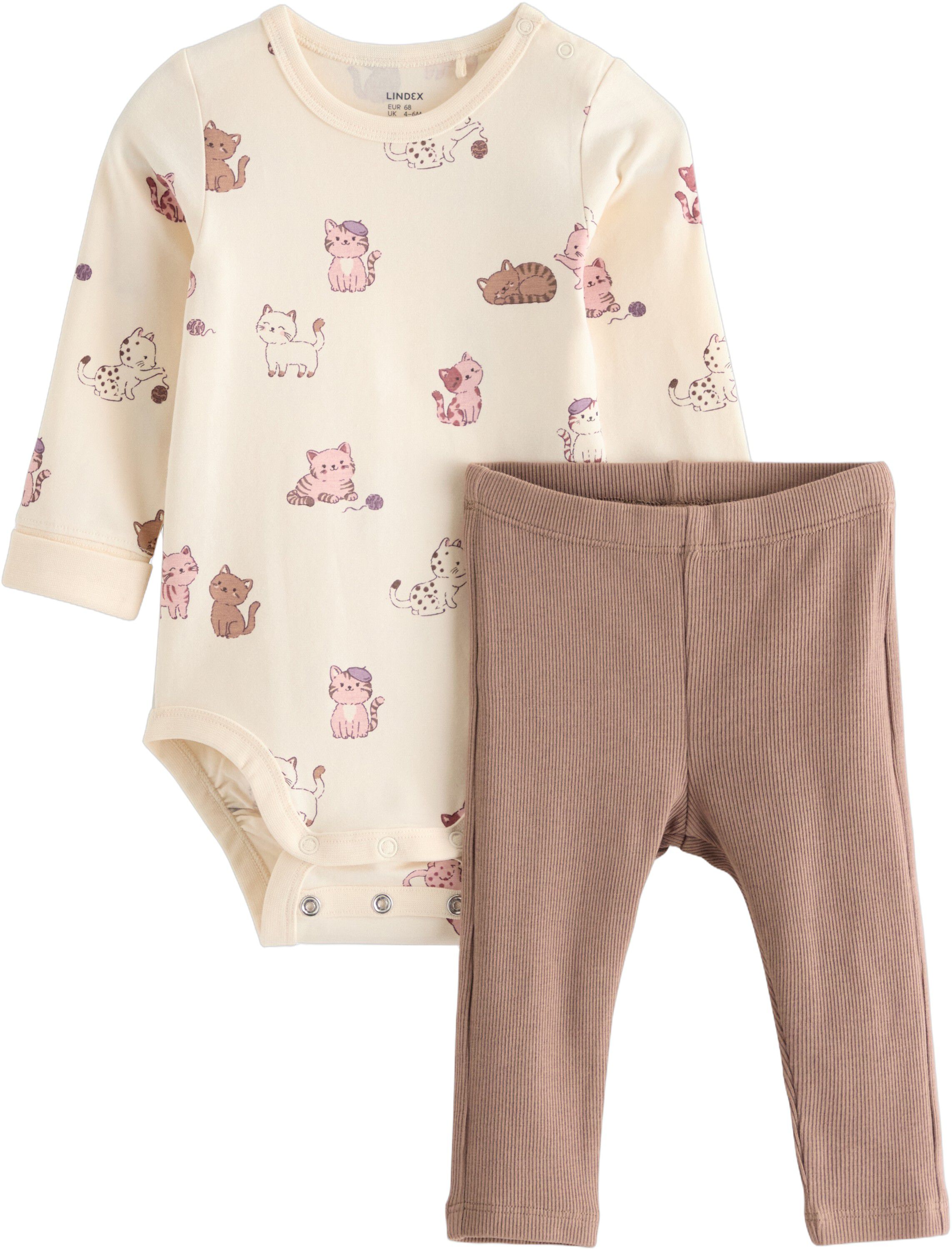 Set med body och ribbade leggings