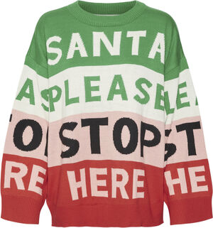VMSANTATEXT LS O-NECK PULLOVER XMAS
