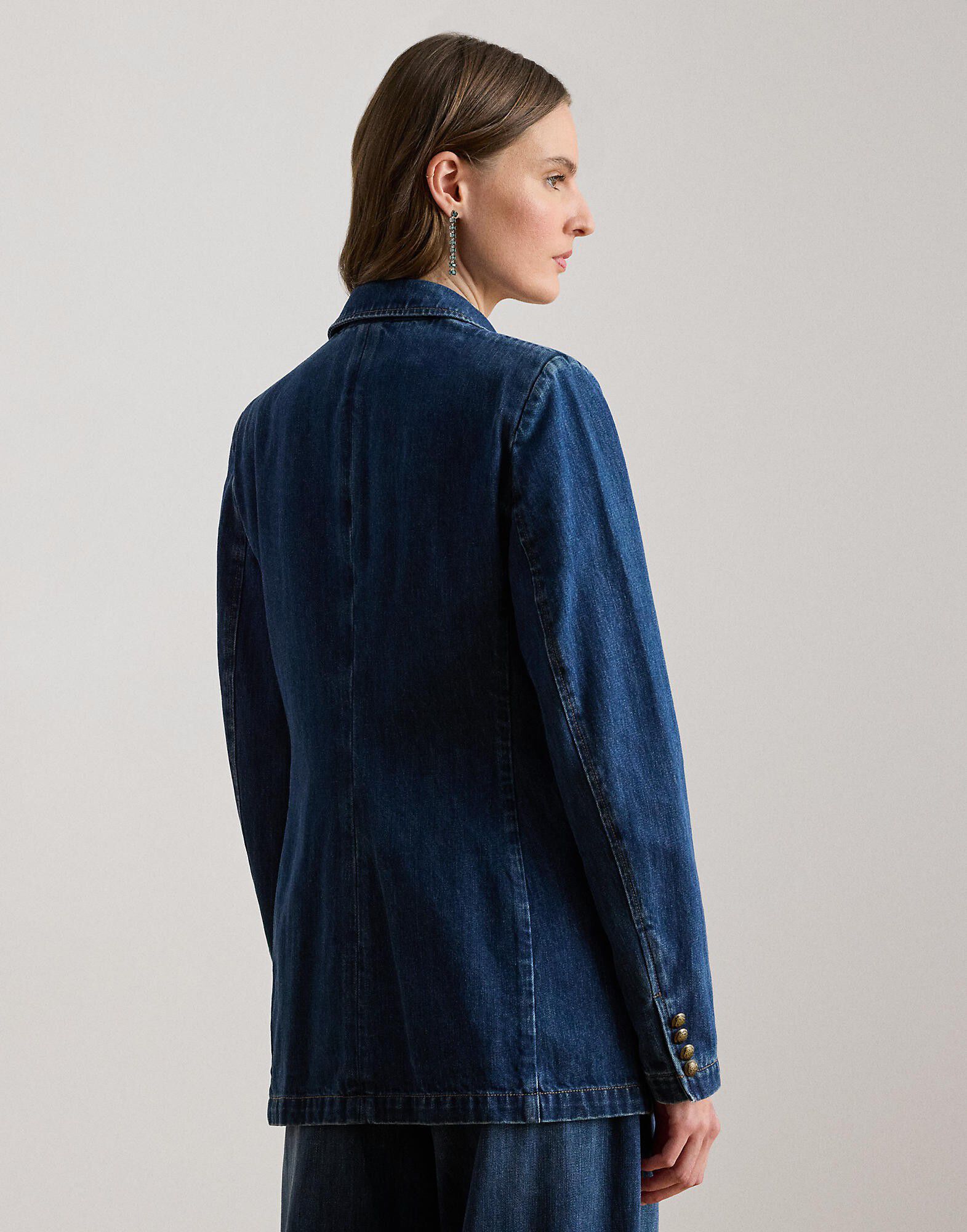 Double-Breasted Denim Blazer