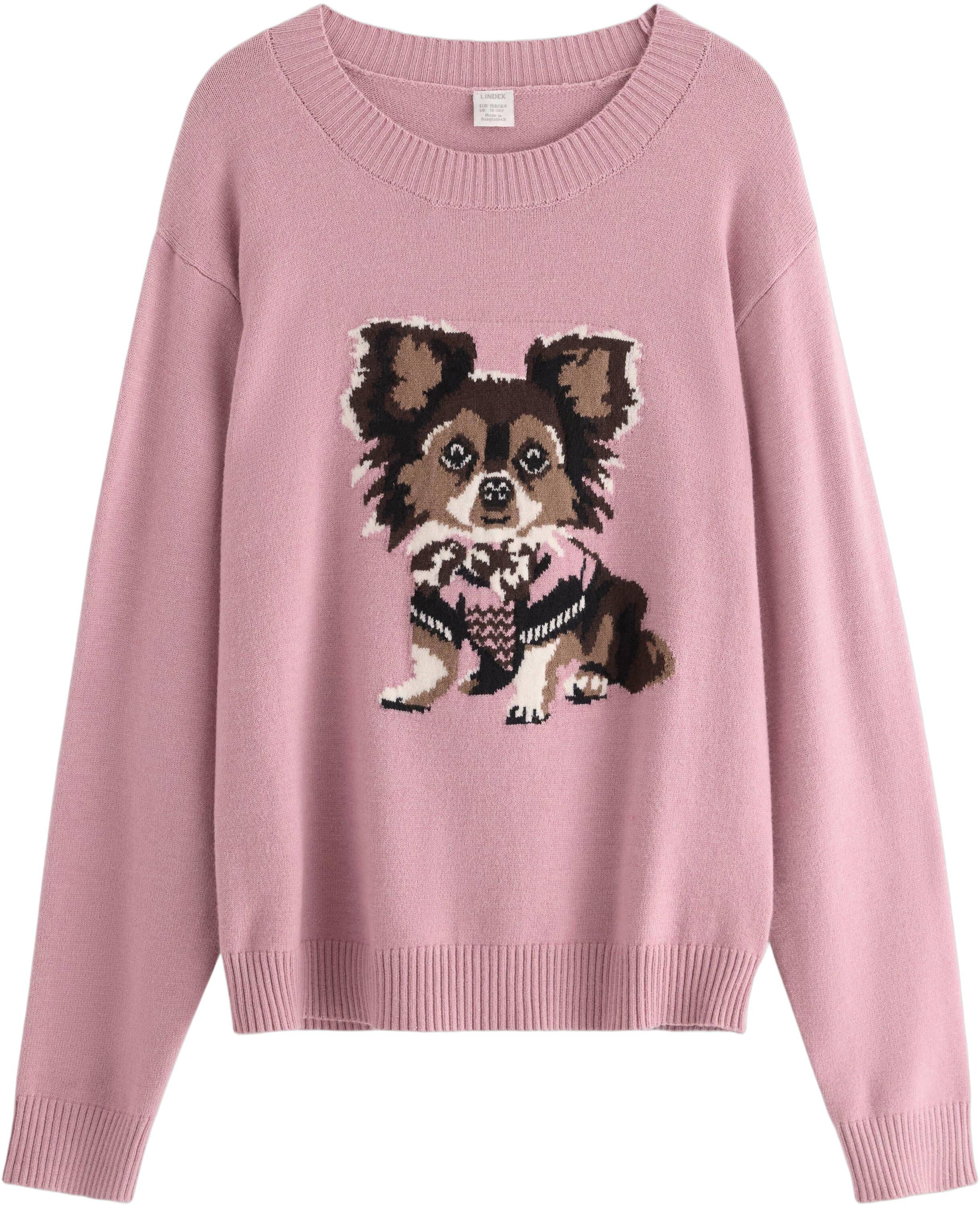 Sweater knitted placement inta