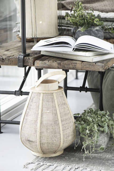 Lygte m/glasindsats konisk hessiansider