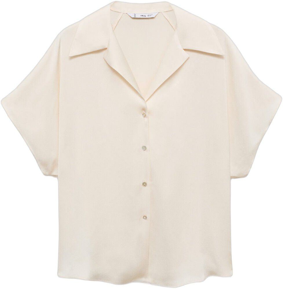 Short-sleeved satin shirt