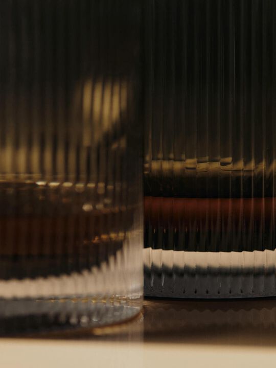 Ripple Tumbler Glasses - Set of 2 - Smoked Grey