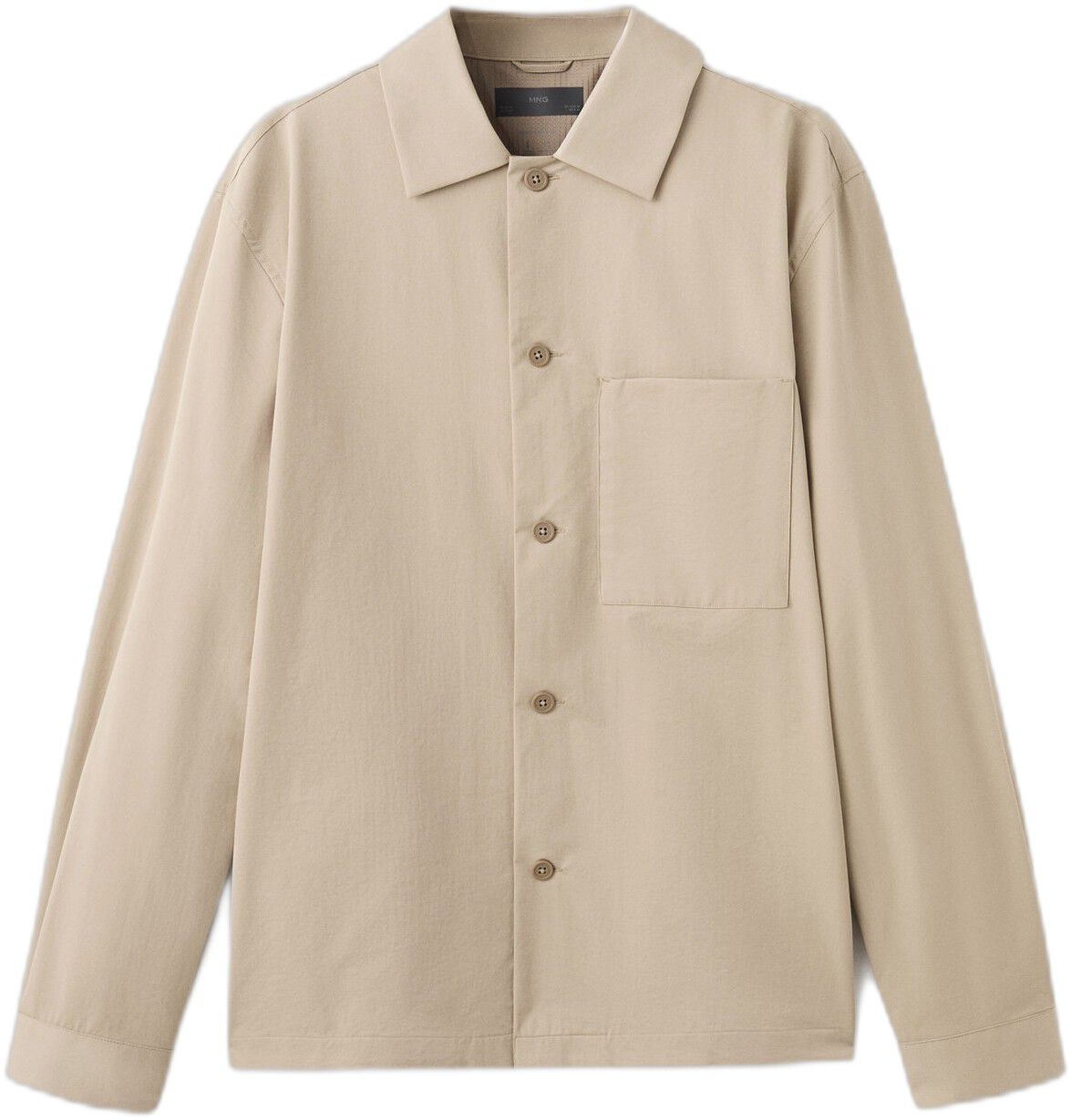 Non-iron overshirt pocket
