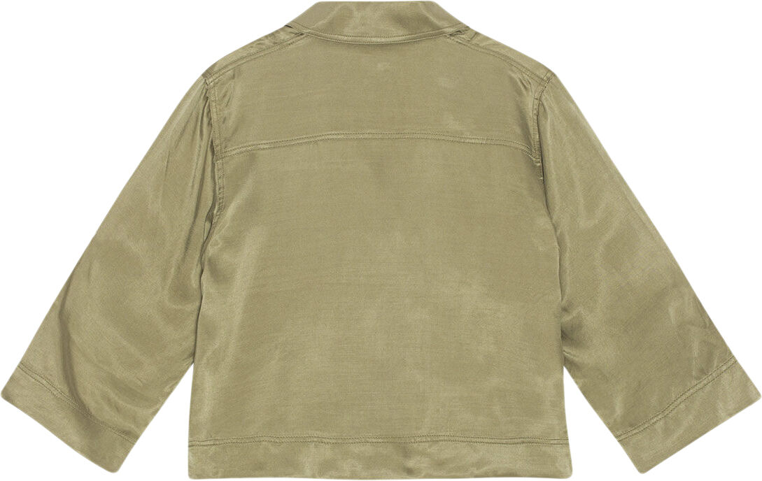 Washed Satin Crop Shirt