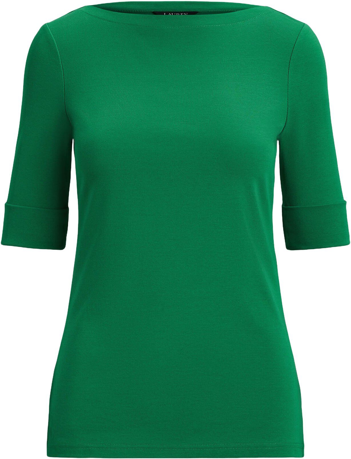 Stretch Cotton Boatneck Tee