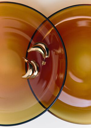 Embossed semi-hoop earrings