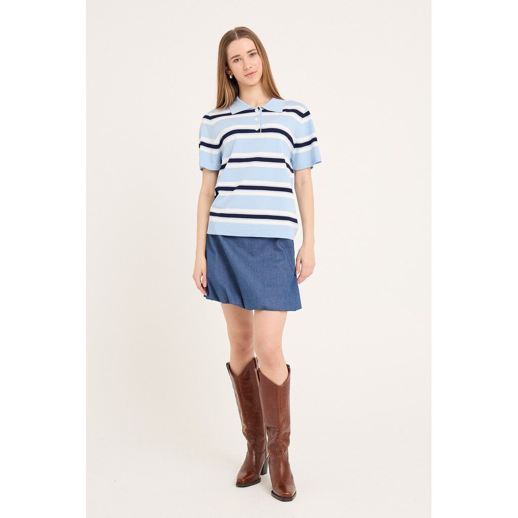 Polo Stripe Knit Blouse