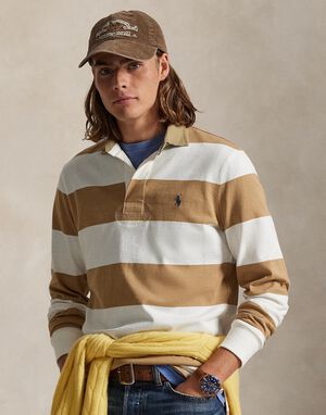 Classic Fit Khaki-Collar Rugby Shirt
