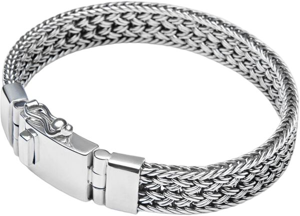 Men's Silver Braided Chain Bracelet