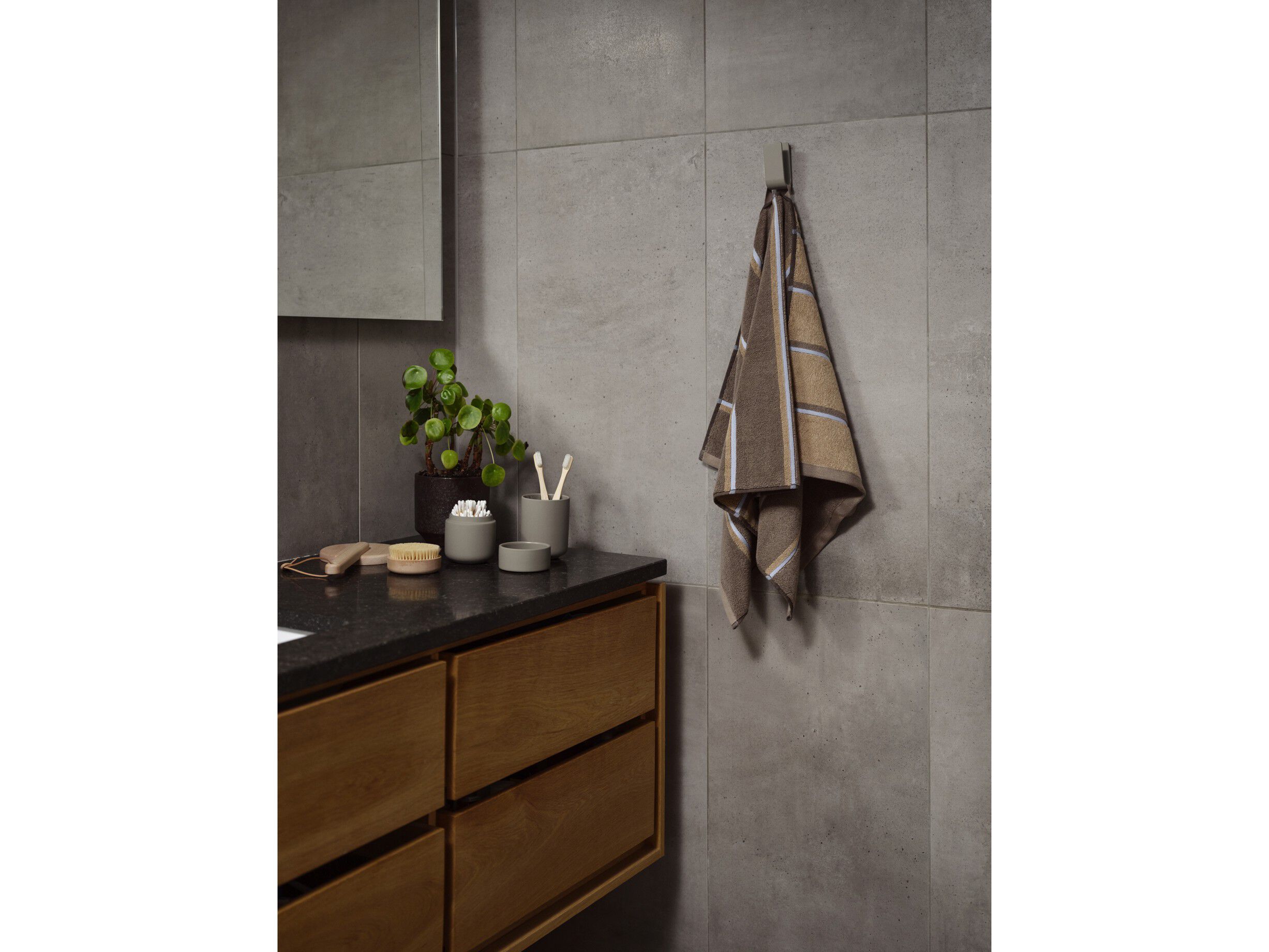 Handduk Sauna 50x100 White/Soft Grey/Eucalyptus