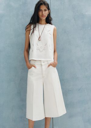 Embroidered broderie anglaise top
