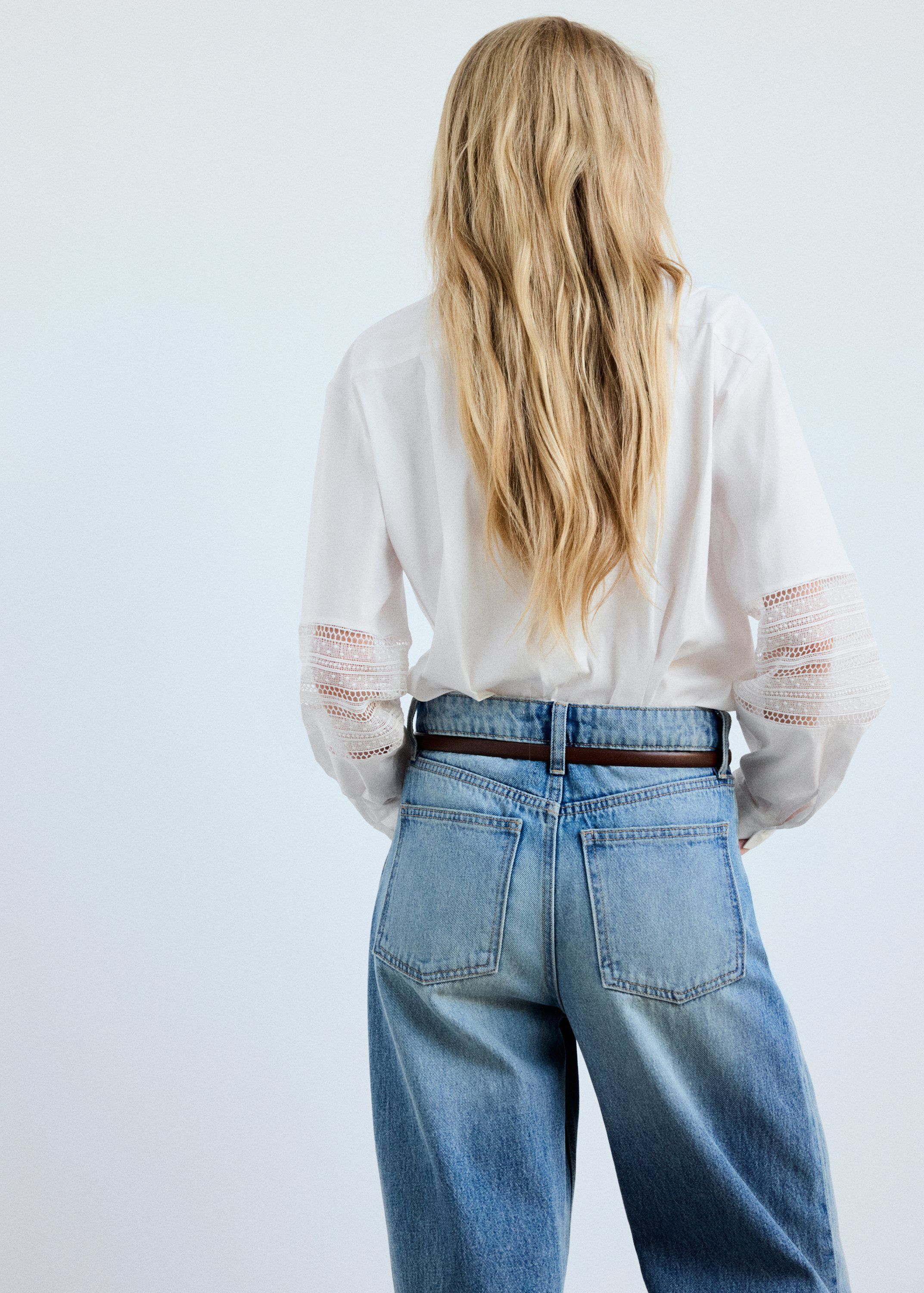 Embroidered poplin shirt