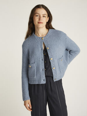 TEXTURED GOLD BUTTON LADY JACKET