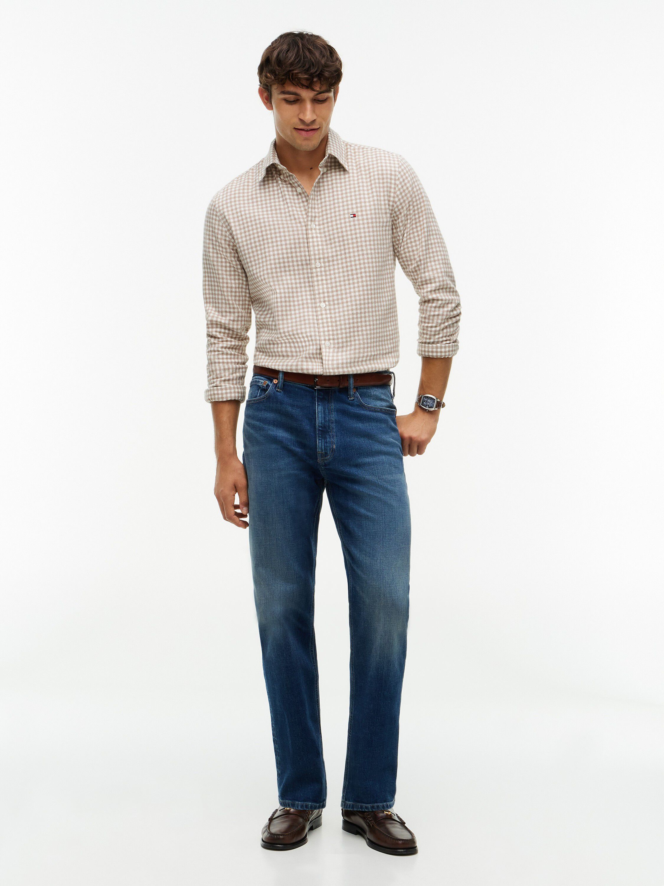 Regular Fit Gingham Dobby Flannel Shirt