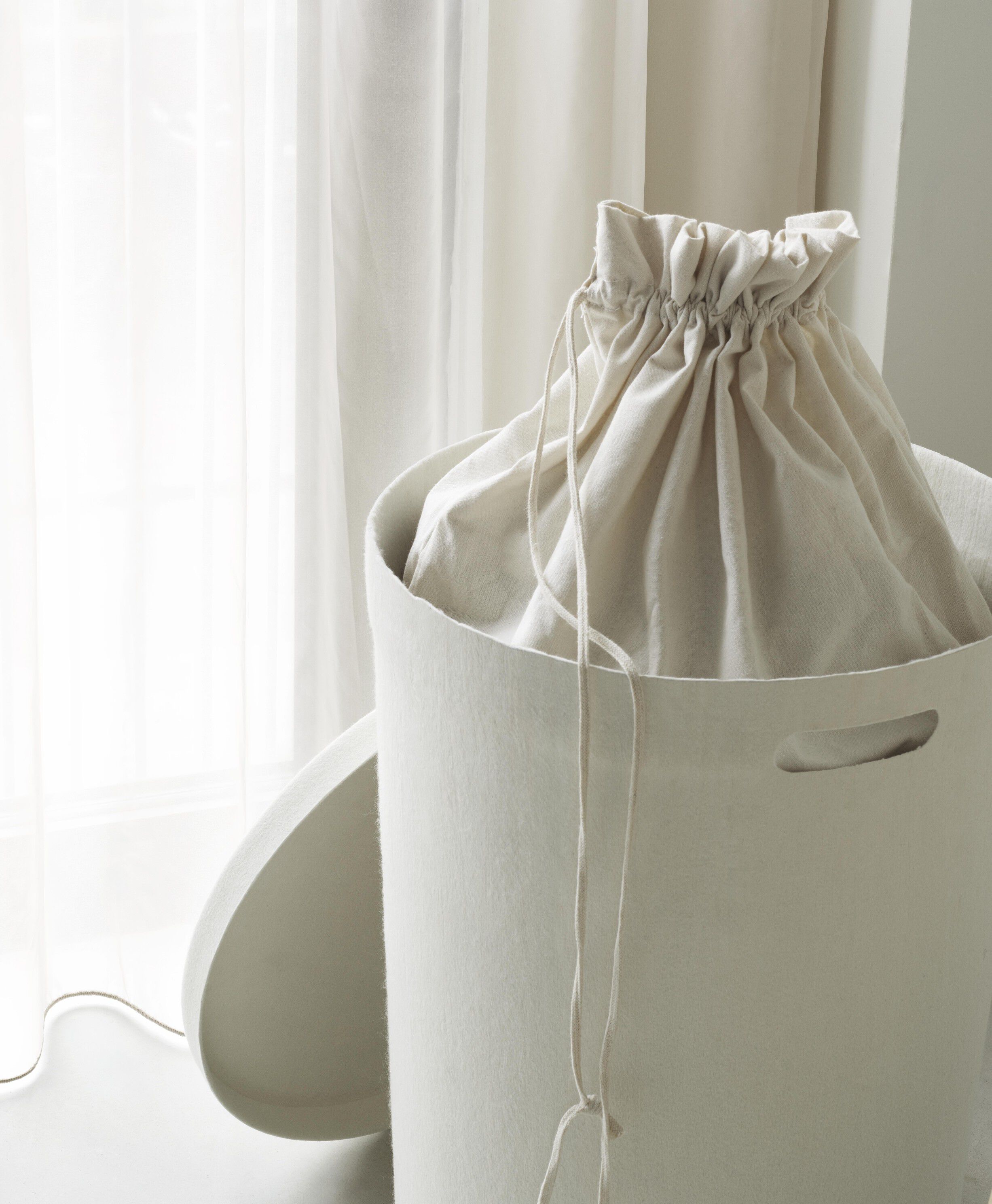 Hide Laundry Basket Cotton Liner Off White