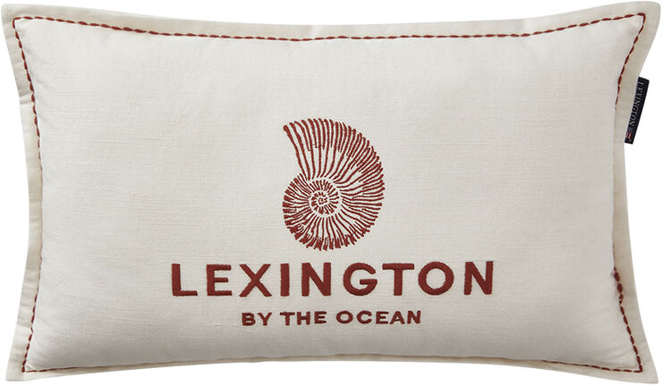 Logo Embroidered Linen/Cotton 50x30 Pillow