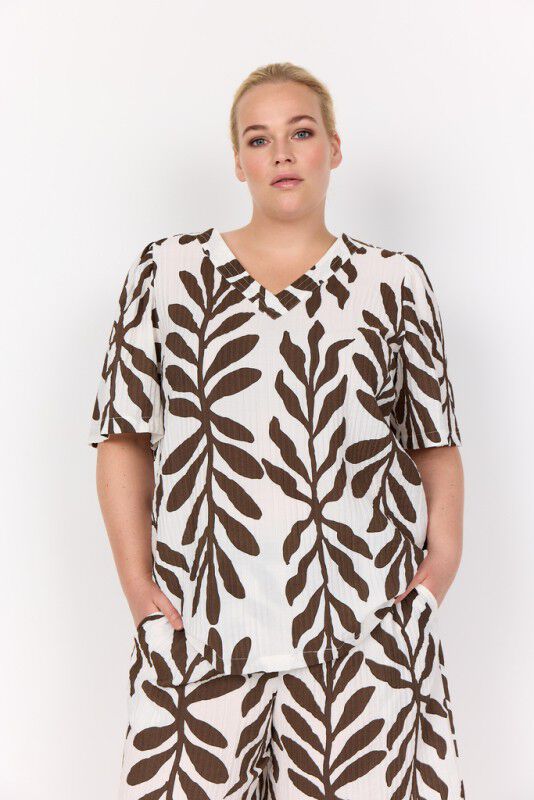 Curvy WA-MARTA 1 Bluse M&oslash;rk brun