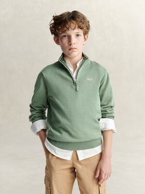 Shield Cotton Half Zip Sweater