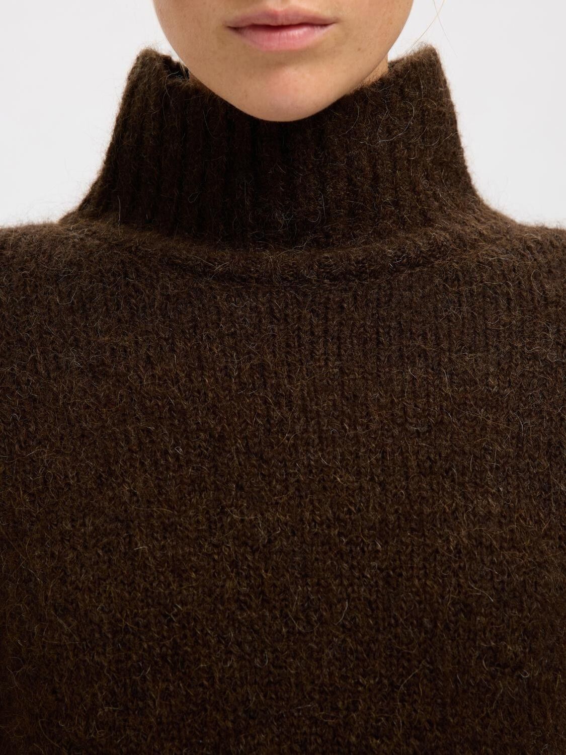 Slfgabriella Ls Knit High Neck Noos