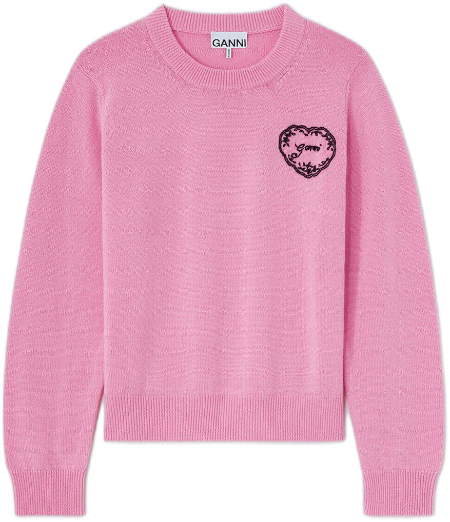 Heart Embroidery Merino Sweater