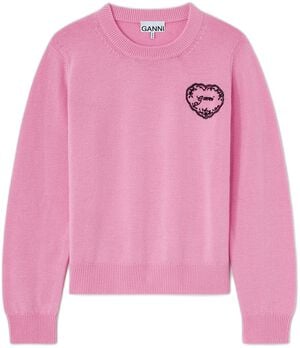 Heart Embroidery Merino Sweater